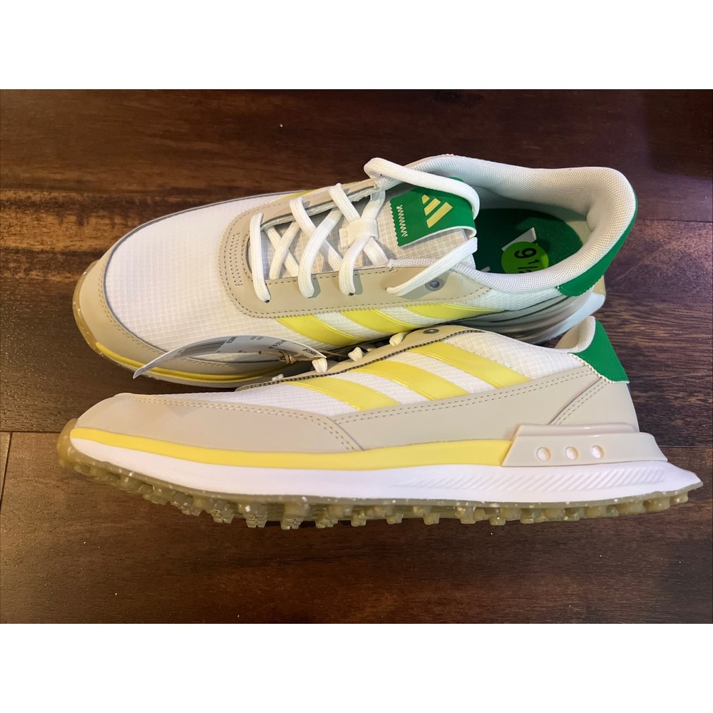 New Adidas Womens S2G‎ SL 24 Spikeless Golf Shoes Size 9.5 White Green Yellow